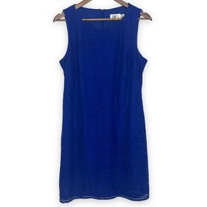 Eliza J Royal Blue Classic Sleeveless‎ Floral Lace Mini Shift Dress Size 8